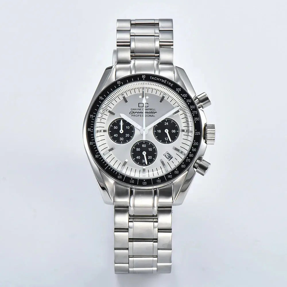 Japanese Quartz Watch Vk63 Men's Business Watch Panda Dial VK63 Movement Chronograph Electronic Multi-Function No Sapphire Glass Gola Watches