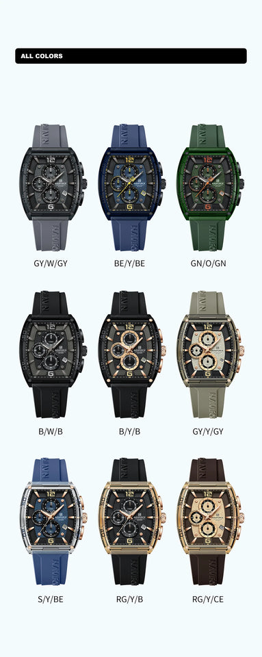 Top Brand NAVIFORCE Fashion Watches for Men Quartz Silicone Strap 50M Waterproof Date Original Man's WristWatch Reloj Hombr 2025