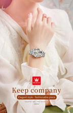 OLEVS Elegant Fashion Women's Watches Luxury Brand Original Quartz Watch for Ladies Waterproof Stainless Steel Luminous Date Gola Watches