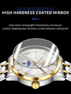 OLEVS 3638 Mens Watch Original Quartz Watch Stainless Steel Waterproof Luminous Large Dial Day Date Watches Luxury Men Box Reloj Gola Watches