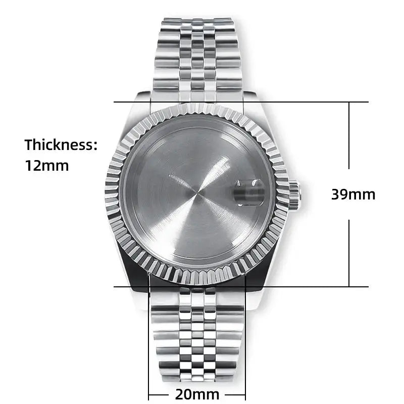 Neiton 36mm/39mm Sapphire Glass For Men Watch Case Fit NH36 NH34 NH35Movement FashionWaterproof Jubilee Stainless Steel Gola Watches