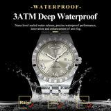 POEDAGAR Luxury Fashion Man Wristwatch Week Date Waterproof Luminous Men's Clock Stainless Steel Quartz Business Watches For Men