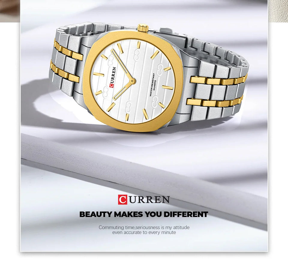 CURREN Fashion Brand Thin Quartz Watch Simple  Personalized Colors Wristwatches Waterproof 38 mm Dial