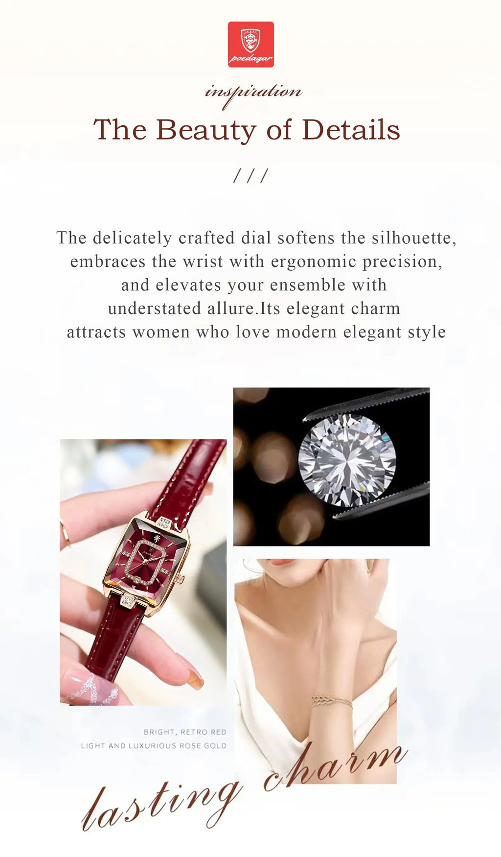 POEDAGAR Luxury High Quality Women Wristwatch Waterproof Date Rectangle Watch For Woman Leather Quartz Women's Watches Reloj+Box My Store