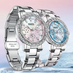 Mark Fairwhale Dress Pink Diamond Watch For Women Fashion Ceramic Chain Quartz Watch Luxury Brilliant Beimu Wristwatch Ladies Gola Watches