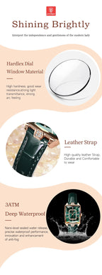 POEDAGAR Rectangle Luxury Women's Watches Waterproof Date Leather Woman Watch Elegant Fashion Quartz Women Wristwatch Reloj Gift My Store