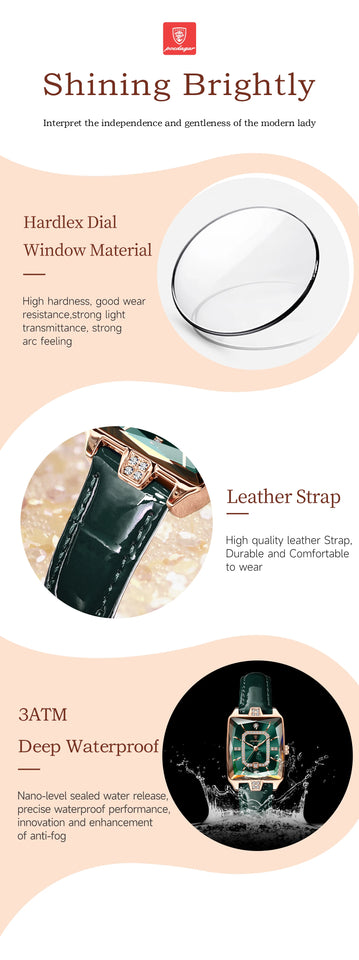 POEDAGAR Rectangle Luxury Women's Watches Waterproof Date Leather Woman Watch Elegant Fashion Quartz Women Wristwatch Reloj Gift