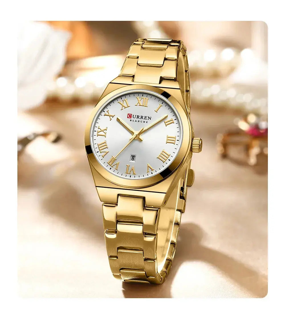 CURREN Watch Women,Watches for Women,Ladies Watches,Waterproof Fashion Dress Stainless Steel Bracelet Analog Watches Date My Store