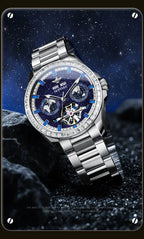 OUPINKE 3280 Men Watch Fashion Business Skeleton Diamond Gold Watch Brand Original Men All Automatic Mechanical Watch High Gift Gola Watches