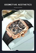 LIGE Sports Man Watch Tonnea Hollow Design Quartz Men Wristwatches Chronograph Waterproof Luminous Silicone Strap Watches Male My Store