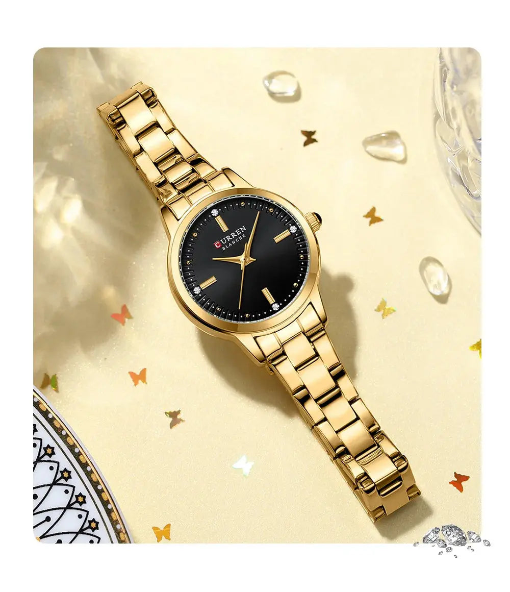 CURREN-Women's Simple Dial Wristwatch, Elegant and Charming Bracelet Quart Watches for Lady, Fashion Brand My Store