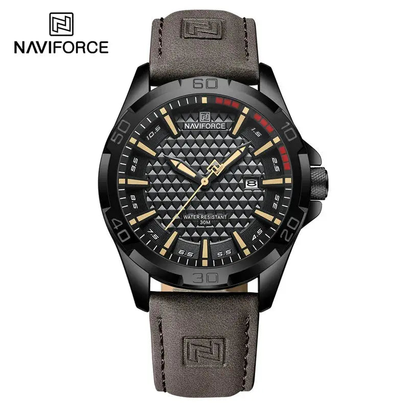 Top Brand NAVIFORCE  Men Quartz Watch Sports Shockproof Waterproof Leather Male Fashion Luxury WristWatch Casual Calendar Clock My Store