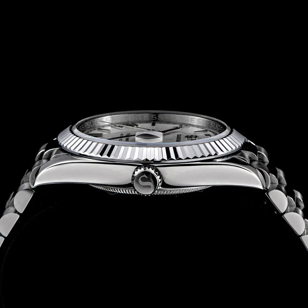 2023 New Sugess Watch of Men 40mm Day Date Automatic Dandong SL3034 Movement Retro Mechanical Wristwatch Sapphire Glass Golden Gola Watches