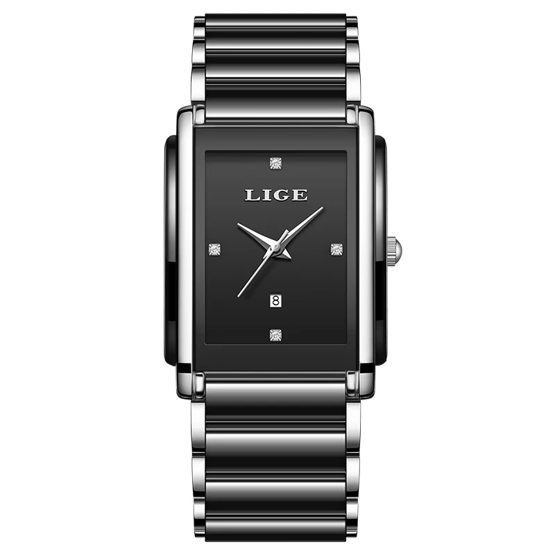 LIGE 2025 Watch Women's Retro Luxury Ladies Watch Fashion Ceramic Strap Waterproof Quartz Watches for Women Bracelet clock reloj