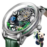 2025 PINDU New Panda Series National Treasure Symbol Men Mechanical Watch Rotating Crystal Ball 45.5MM Wristwatches Men M2791B