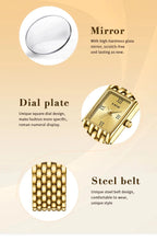 LIGE 2025 New Gold Women's Watch Luxury Quartz Watch Stainless Steel Bracelet Retro Fashion 30M Waterproof Watch for Women reloj Gola Watches