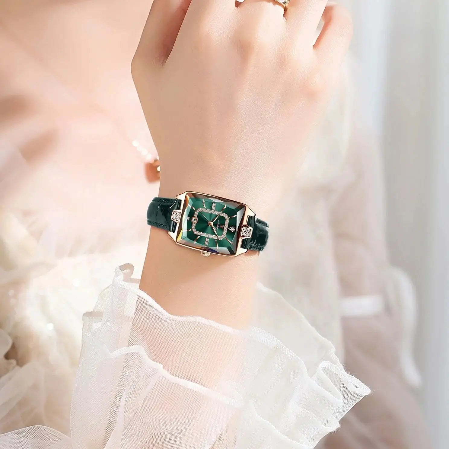 POEDAGAR Rectangle Luxury Women's Watches Waterproof Date Leather Woman Watch Elegant Fashion Quartz Women Wristwatch Reloj Gift My Store