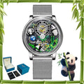 2025 PINDU New Panda Series National Treasure Symbol Men Mechanical Watch Rotating Crystal Ball 45.5MM Wristwatches Men M2791B Gola Watches