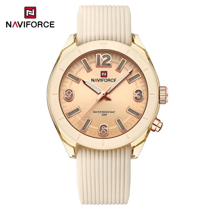 NAVIFORCE Women's Waterproof Watch Fashion Casual Luminous Display Quartz Wristwatch with Silicone Band Reloj Mujer High Quality My Store