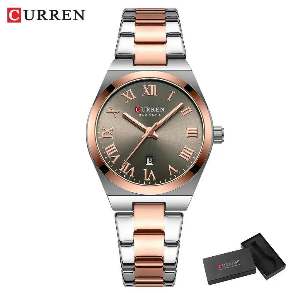 CURREN Watch Women,Watches for Women,Ladies Watches,Waterproof Fashion Dress Stainless Steel Bracelet Analog Watches Date My Store