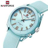 NAVIFORCE Women's Waterproof Watch Fashion Casual Luminous Display Quartz Wristwatch with Silicone Band Reloj Mujer High Quality