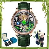 2025 PINDU New Panda Series National Treasure Symbol Men Mechanical Watch Rotating Crystal Ball 45.5MM Wristwatches Men M2791B