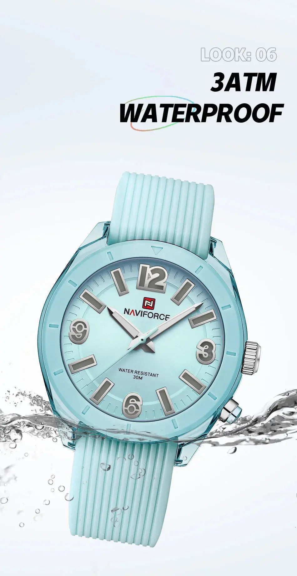 NAVIFORCE Women's Waterproof Watch Fashion Casual Luminous Display Quartz Wristwatch with Silicone Band Reloj Mujer High Quality My Store