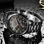 LIGE 2025 Fashion Mens Watches Top Brand Luxury Business Watch For Men Stainless Steel Waterproof Quartz Clock Relogio Masculino Gola Watches