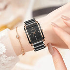 LIGE 2025 Watch Women's Retro Luxury Ladies Watch Fashion Ceramic Strap Waterproof Quartz Watches for Women Bracelet clock reloj Gola Watches