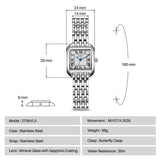 BERNY Luxury Brand Woman Watch New In High Quality S/S Square Ladies Quartz Watches Fashion Elegant Business Wristwatch