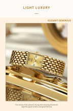 LIGE 2025 New Gold Women's Watch Luxury Quartz Watch Stainless Steel Bracelet Retro Fashion 30M Waterproof Watch for Women reloj Gola Watches