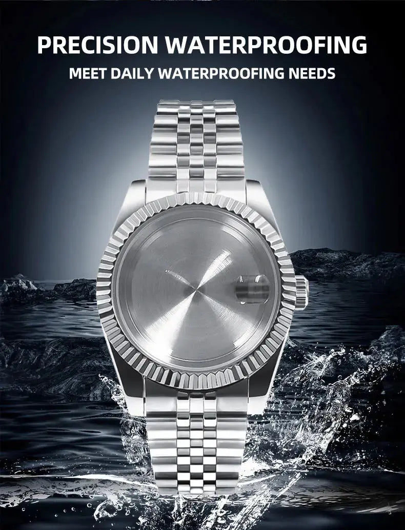 Neiton 36mm/39mm Sapphire Glass For Men Watch Case Fit NH36 NH34 NH35Movement FashionWaterproof Jubilee Stainless Steel Gola Watches