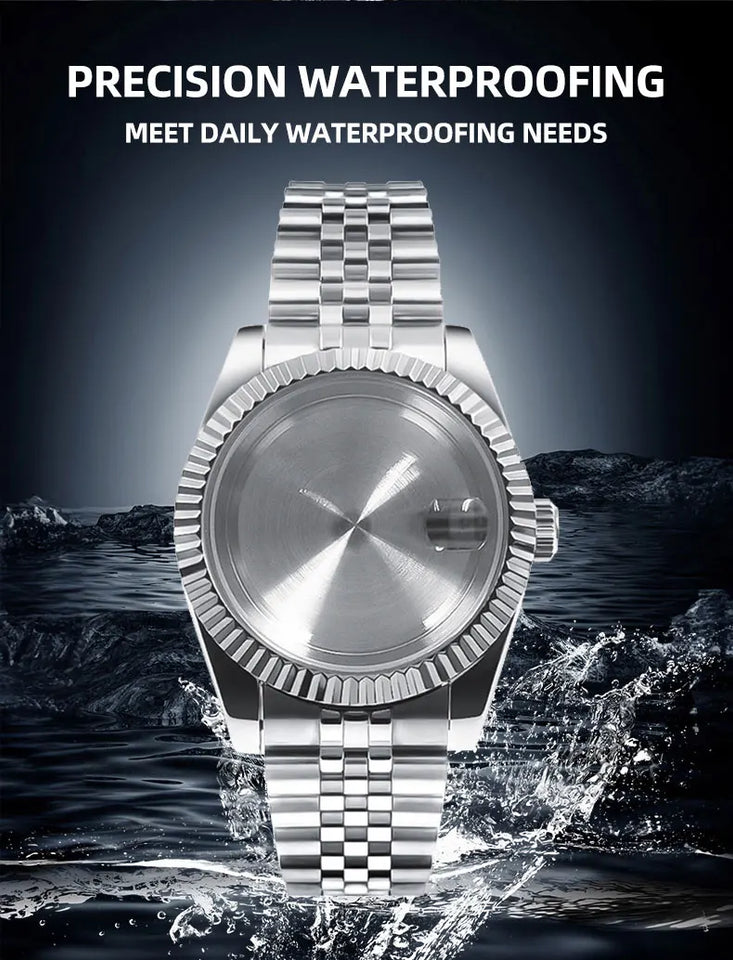 Neiton 36mm/39mm Sapphire Glass For Men Watch Case Fit NH36 NH34 NH35Movement FashionWaterproof Jubilee Stainless Steel