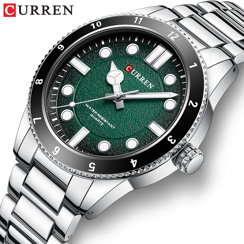 CURREN 2025 New Luxury Watch Business Waterproof Male Clock Luminous Stainless Steel Quartz Men Watch reloj hombre