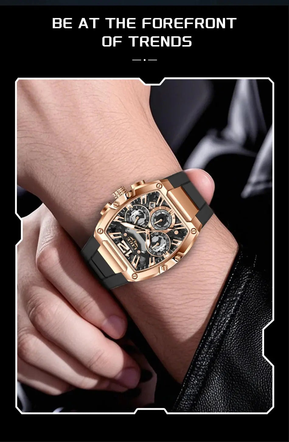 LIGE Sports Man Watch Tonnea Hollow Design Quartz Men Wristwatches Chronograph Waterproof Luminous Silicone Strap Watches Male My Store