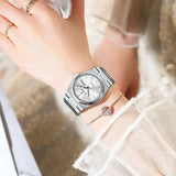POEDAGAR Original New Woman Watch Stainless Steel Waterproof Luminous Ladies Wristwatch Date Week Elegant Quartz Women's Watches