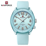 NAVIFORCE Women's Waterproof Watch Fashion Casual Luminous Display Quartz Wristwatch with Silicone Band Reloj Mujer High Quality