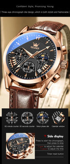 OLEVS Original Luxury Brand Men's Watches - High Quality Waterproof Quartz Watch for Men Gola Watches