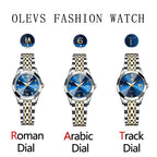 OLEVS Elegant Fashion Women's Watches Luxury Brand Original Quartz Watch for Ladies Waterproof Stainless Steel Luminous Date Gola Watches