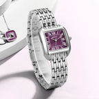 BERNY Luxury Brand Woman Watch New In High Quality S/S Square Ladies Quartz Watches Fashion Elegant Business Wristwatch Gola Watches