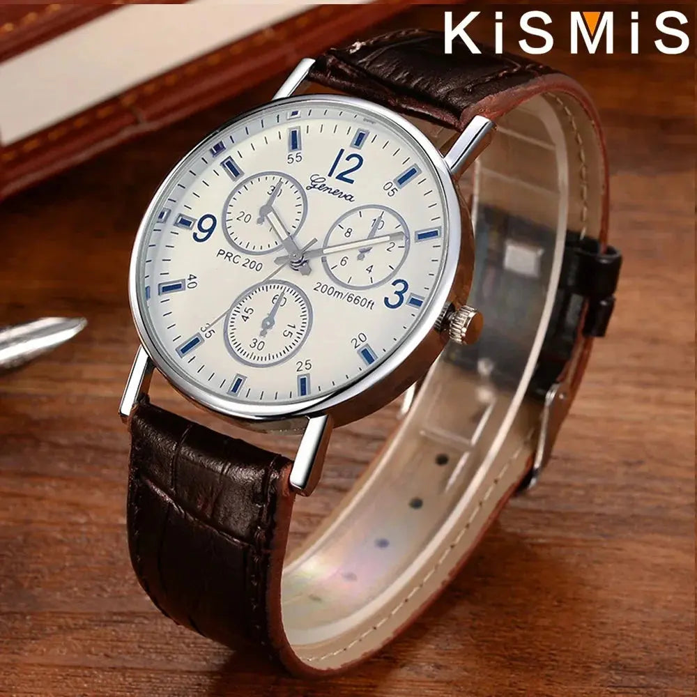 Men Leather Strap Quartz Watches Fashion Business Casual Sports Watch Male Accessories Stylish Clocks for Men Gola Watches