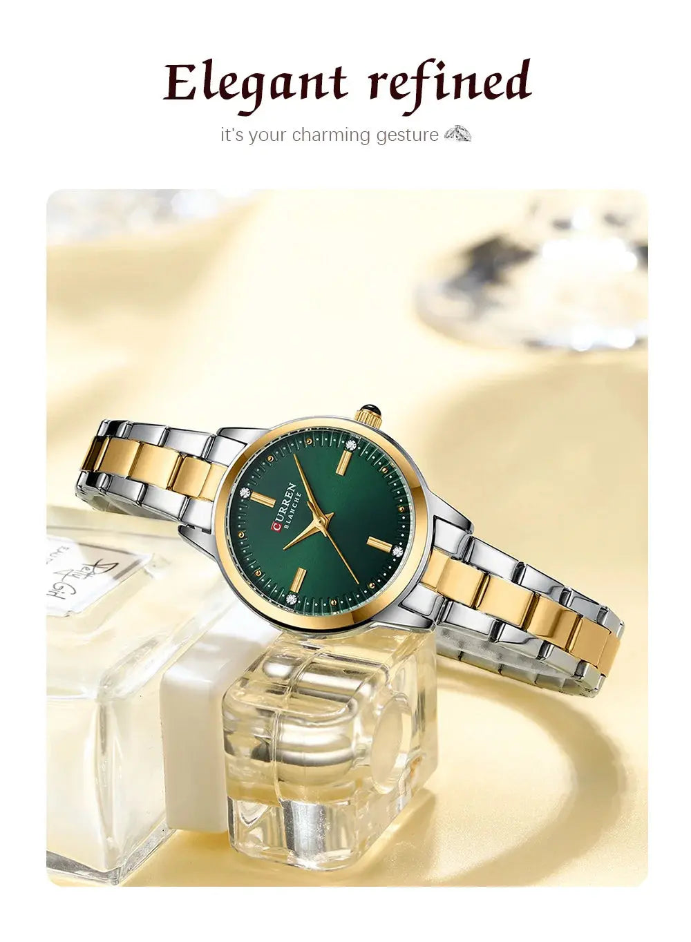 CURREN-Women's Simple Dial Wristwatch, Elegant and Charming Bracelet Quart Watches for Lady, Fashion Brand My Store