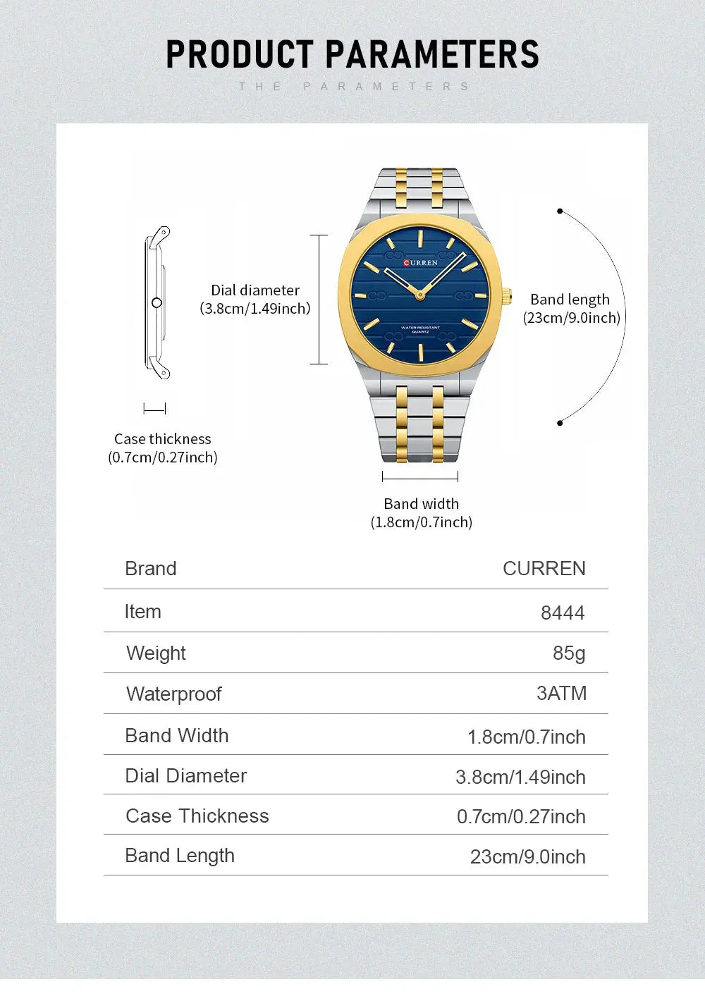 CURREN Fashion Brand Thin Quartz Watch Simple  Personalized Colors Wristwatches Waterproof 38 mm Dial Gola Watches