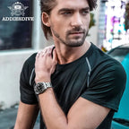 ADDIESDIVE Stainless Steel Watch Men's European and American Business Leisure Quartz Watch Waterproof Outdoor Sports Watch Gola Watches