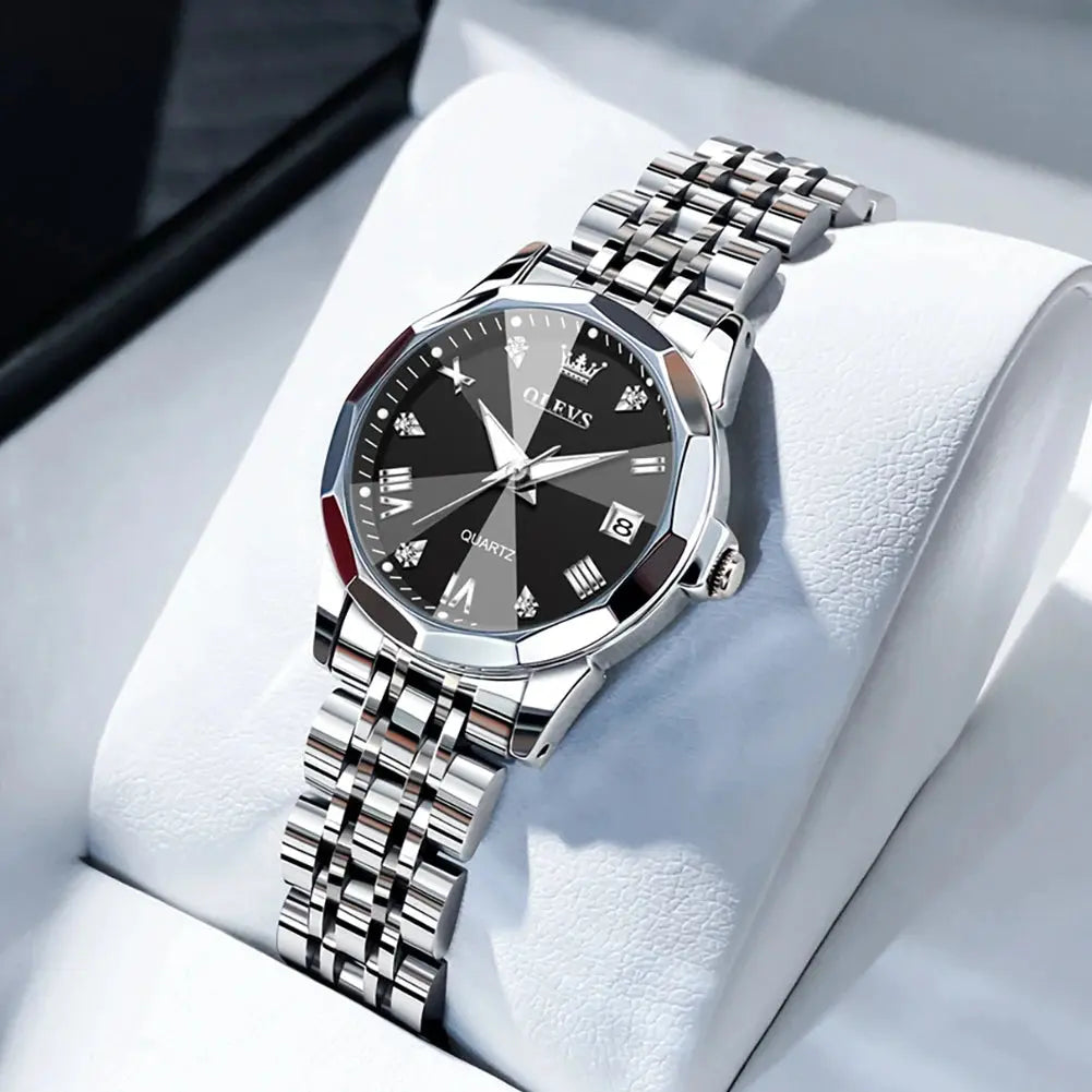 OLEVS Elegant Fashion Women's Watches Luxury Brand Original Quartz Watch for Ladies Waterproof Stainless Steel Luminous Date Gola Watches
