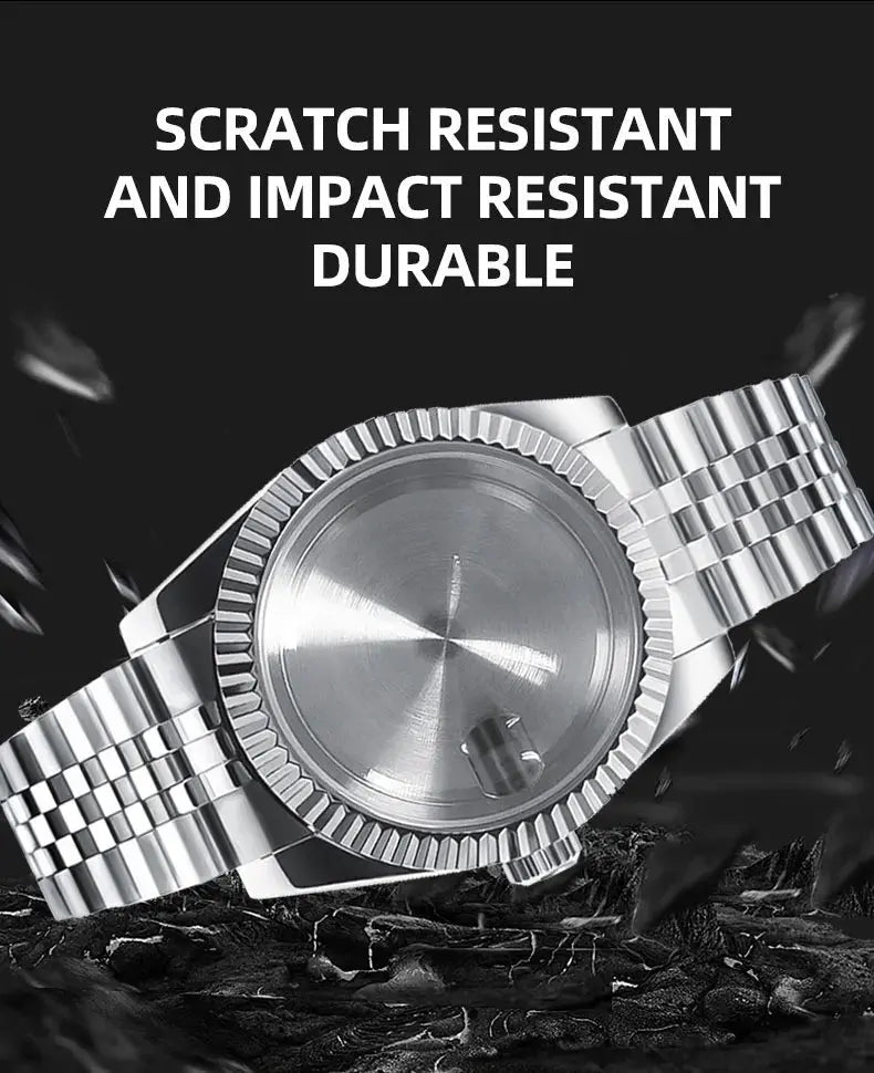 Neiton 36mm/39mm Sapphire Glass For Men Watch Case Fit NH36 NH34 NH35Movement FashionWaterproof Jubilee Stainless Steel Gola Watches