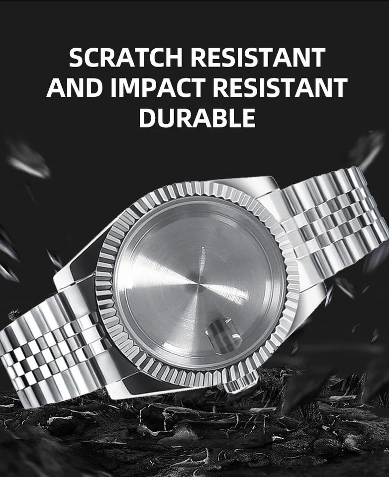 Neiton 36mm/39mm Sapphire Glass For Men Watch Case Fit NH36 NH34 NH35Movement FashionWaterproof Jubilee Stainless Steel