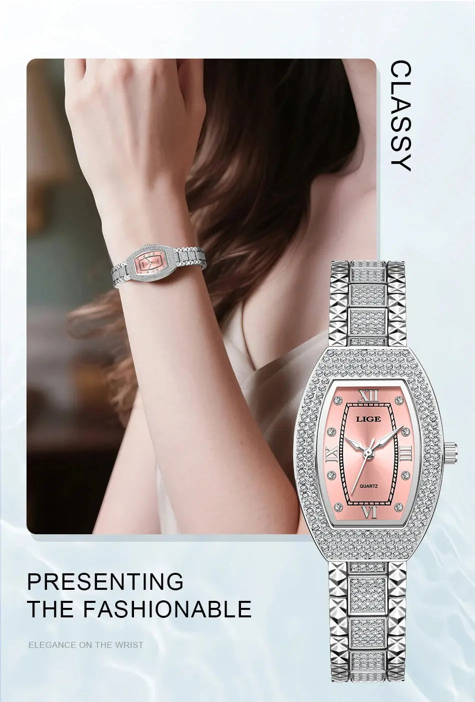 LIGE Fashion Luxury Square Watch For Woman Luminous Waterproof Date Ladies Watch Elegant Women's Quartz Watches Relogio Feminino Gola Watches