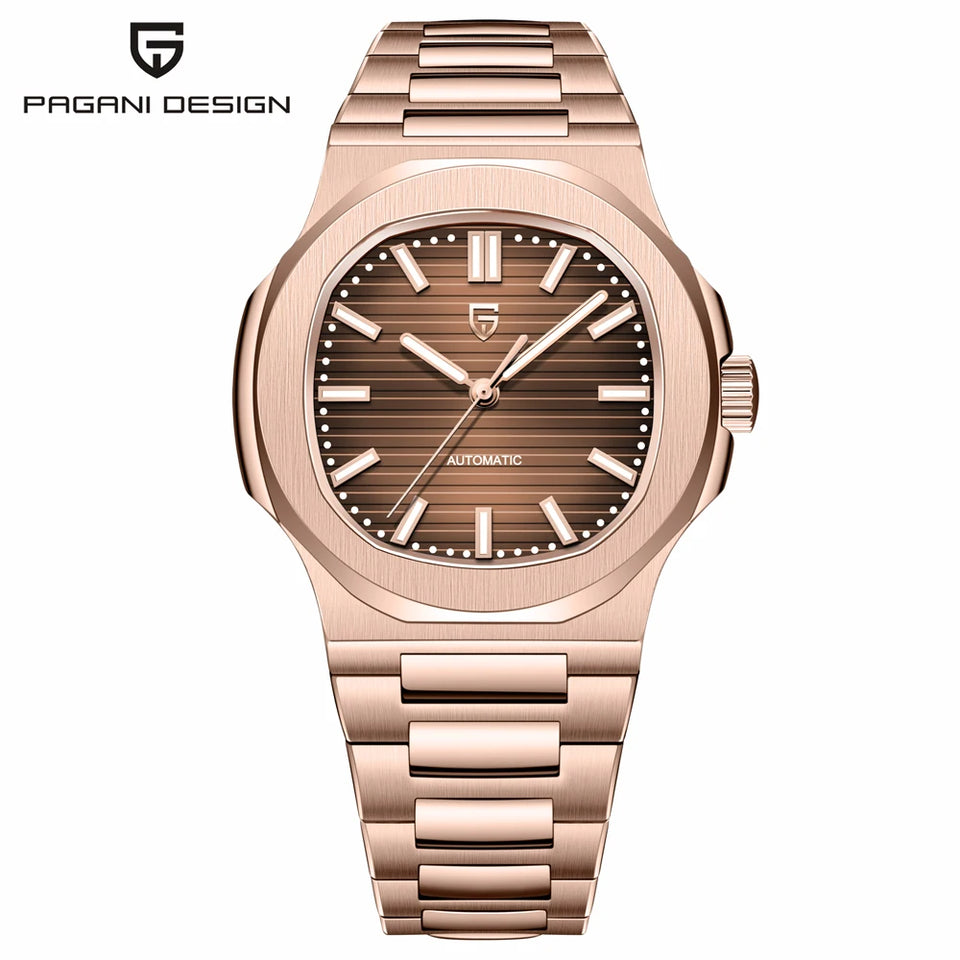 2025 New PAGANI DESIGN Watches Rose Gold Luxury Automatic Mechanical Men's Watch Sapphire Glass Stainless Steel Waterproof Clock