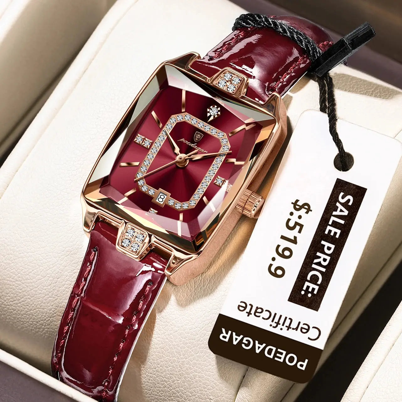 POEDAGAR Luxury High Quality Women Wristwatch Waterproof Date Rectangle Watch For Woman Leather Quartz Women's Watches Reloj+Box My Store